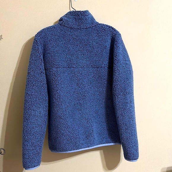 Columbia Blue Sherpa Fleece Full Zip Logo Pocket Chunky Fabric‎ Women's Small - Picture 4 of 5